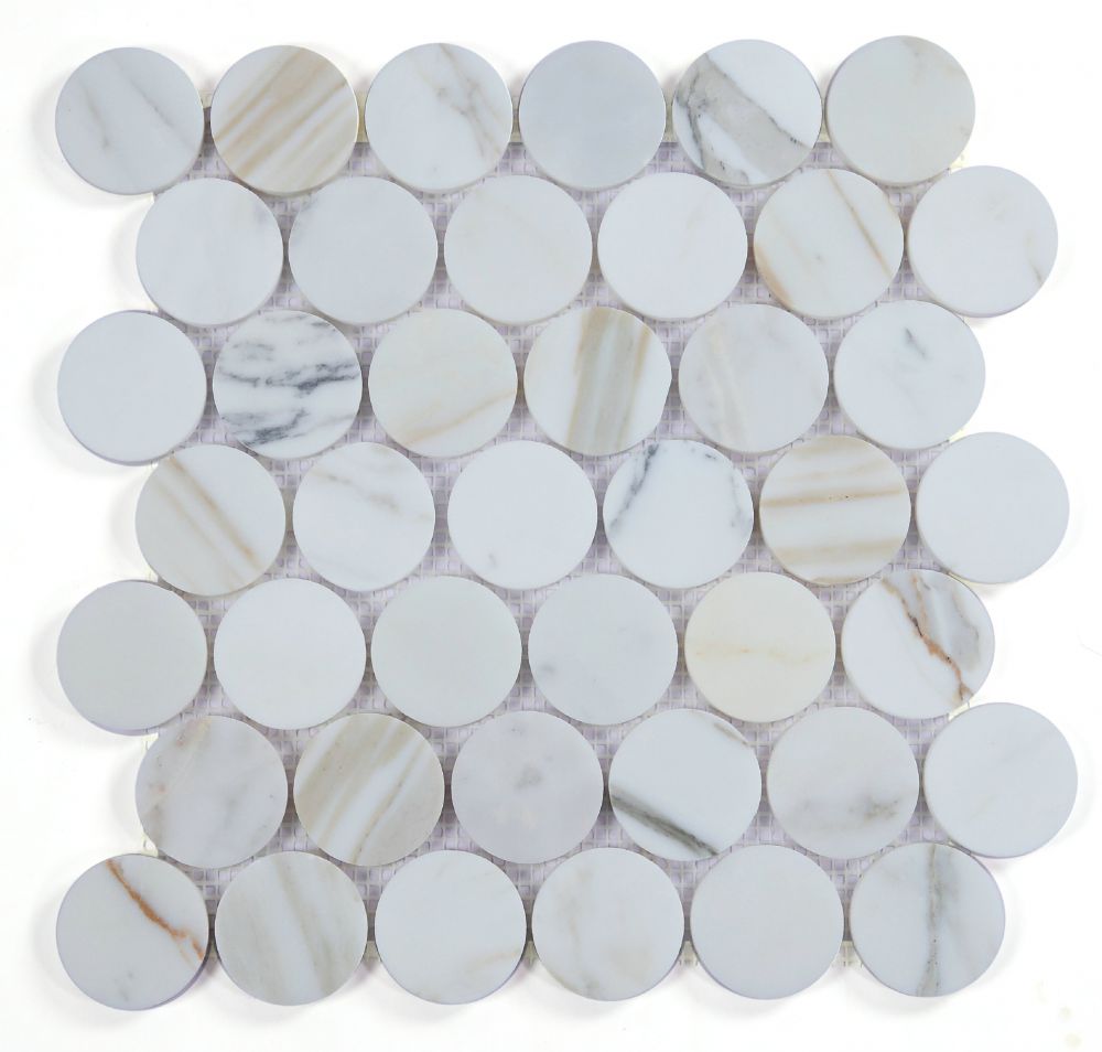 Penny Marble Large Calacatta Polished 2 x 2 11.75 x 12