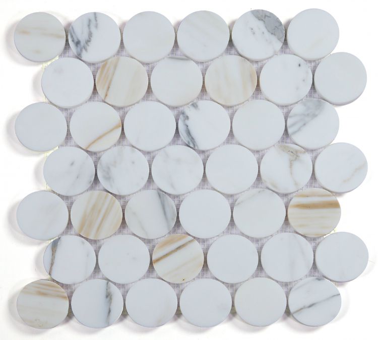 Penny Marble Large Calacatta Honed 2 x 2 11.75 x 12