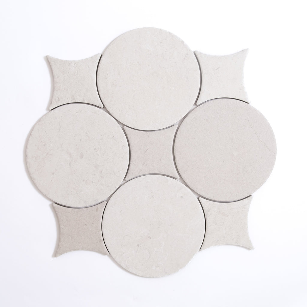 Limestone Look Blendable Porcelain Circle & Star R11 - anti slip finish-